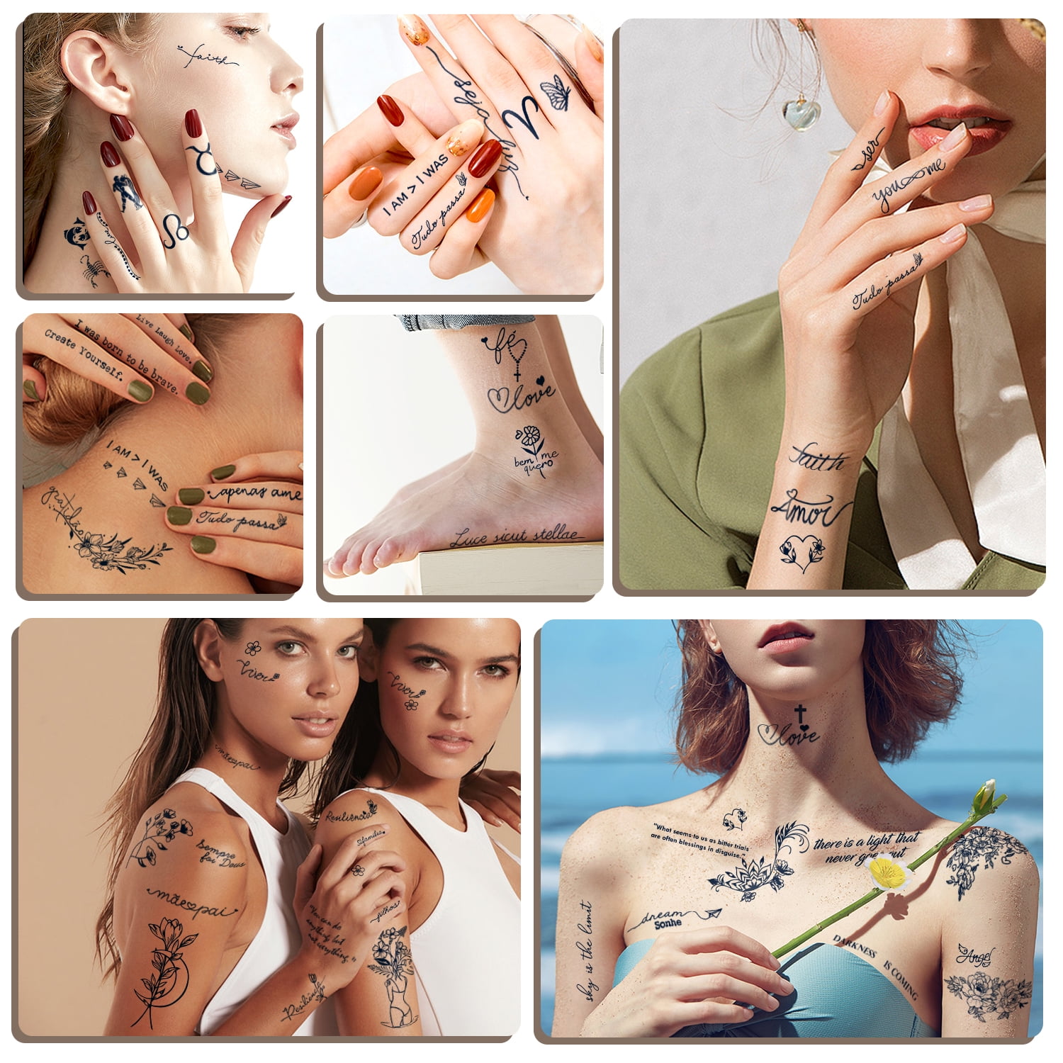 Yazhiji 30 Sheets Semi Permanent Tattoos for Women Grils,Realistic Fake Tattoos Waterproof and Long Lasting 1-2 Weeks Premium Temporary Tattoo - Walmart.com